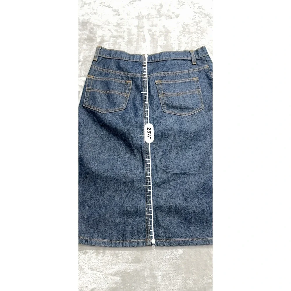 Hydraulic Denim Skirt Women's Size 7/8 Blue Vintage Zip Up‎ Front 5 Pocket EUC
